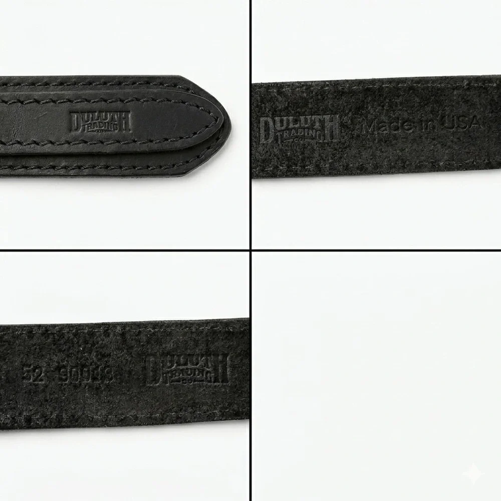 DULUTH TRADING CO. Belt Full Grain Leather Rugged Workwear 61 in. Made in USA